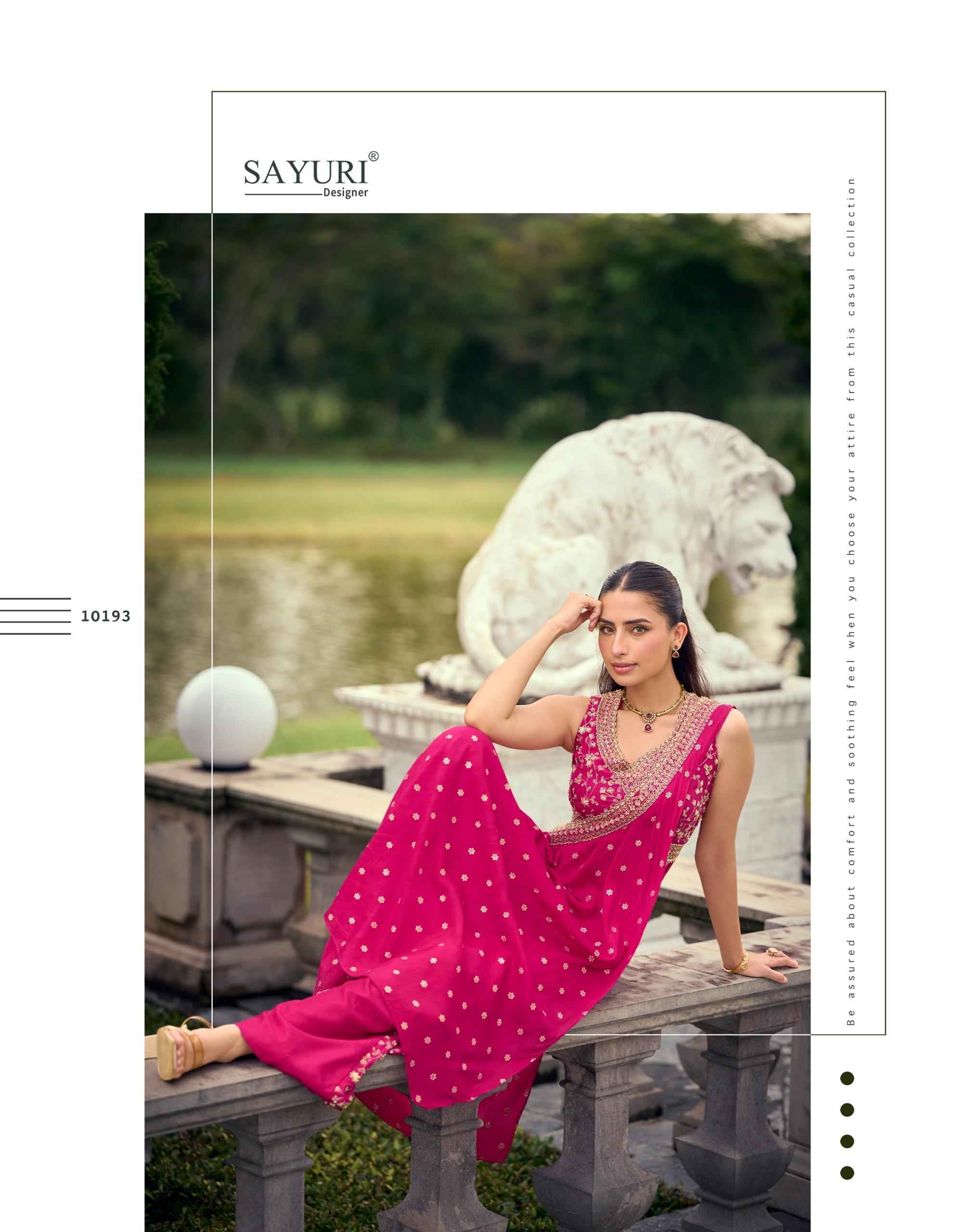 Sayuri Designer Pankudi Readymade Indo Weastern Viscose Jacquard Dress 3 pcs Catalogue