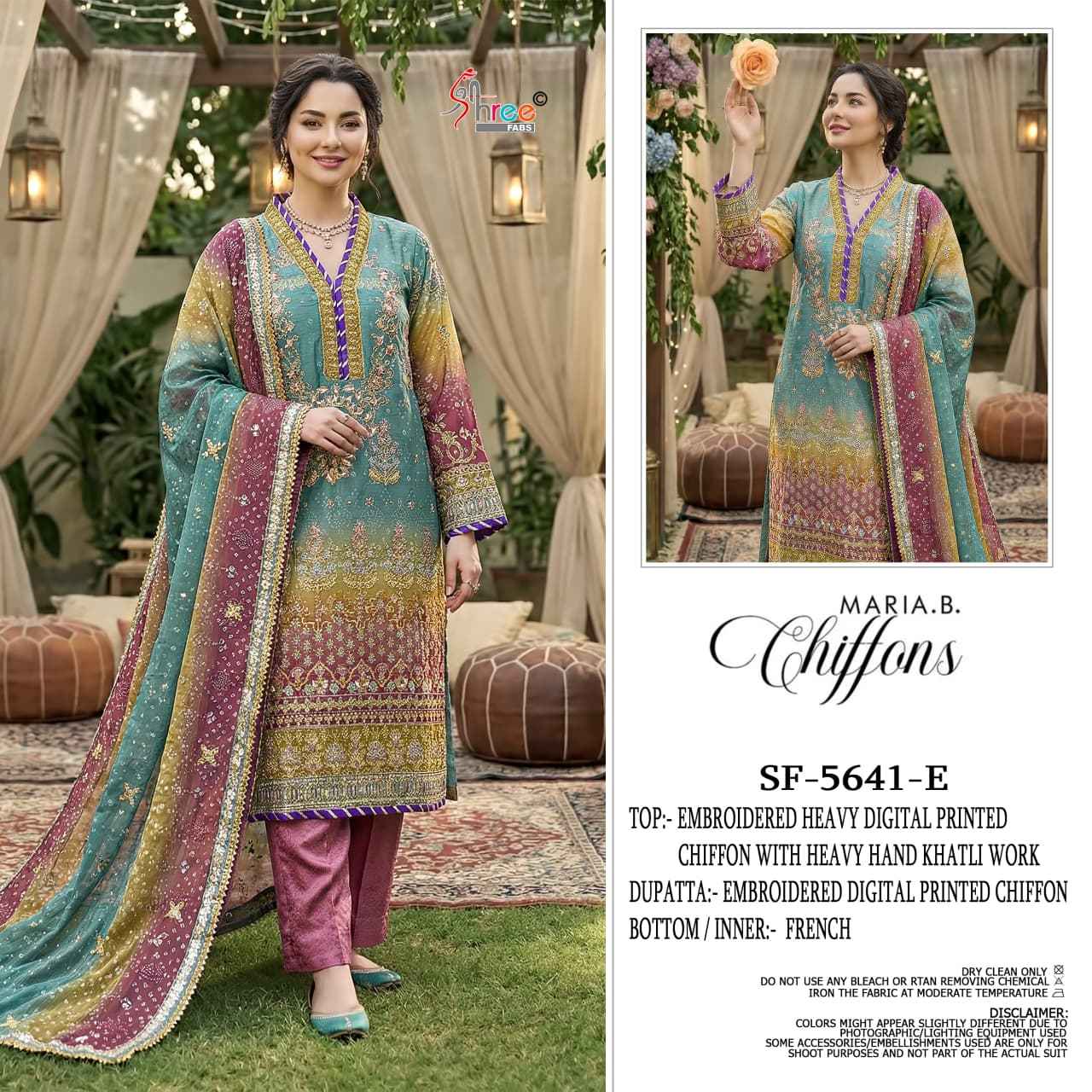 Shree Fabs SF 5641 Chiffon Dress Material 5 pcs Catalogue
