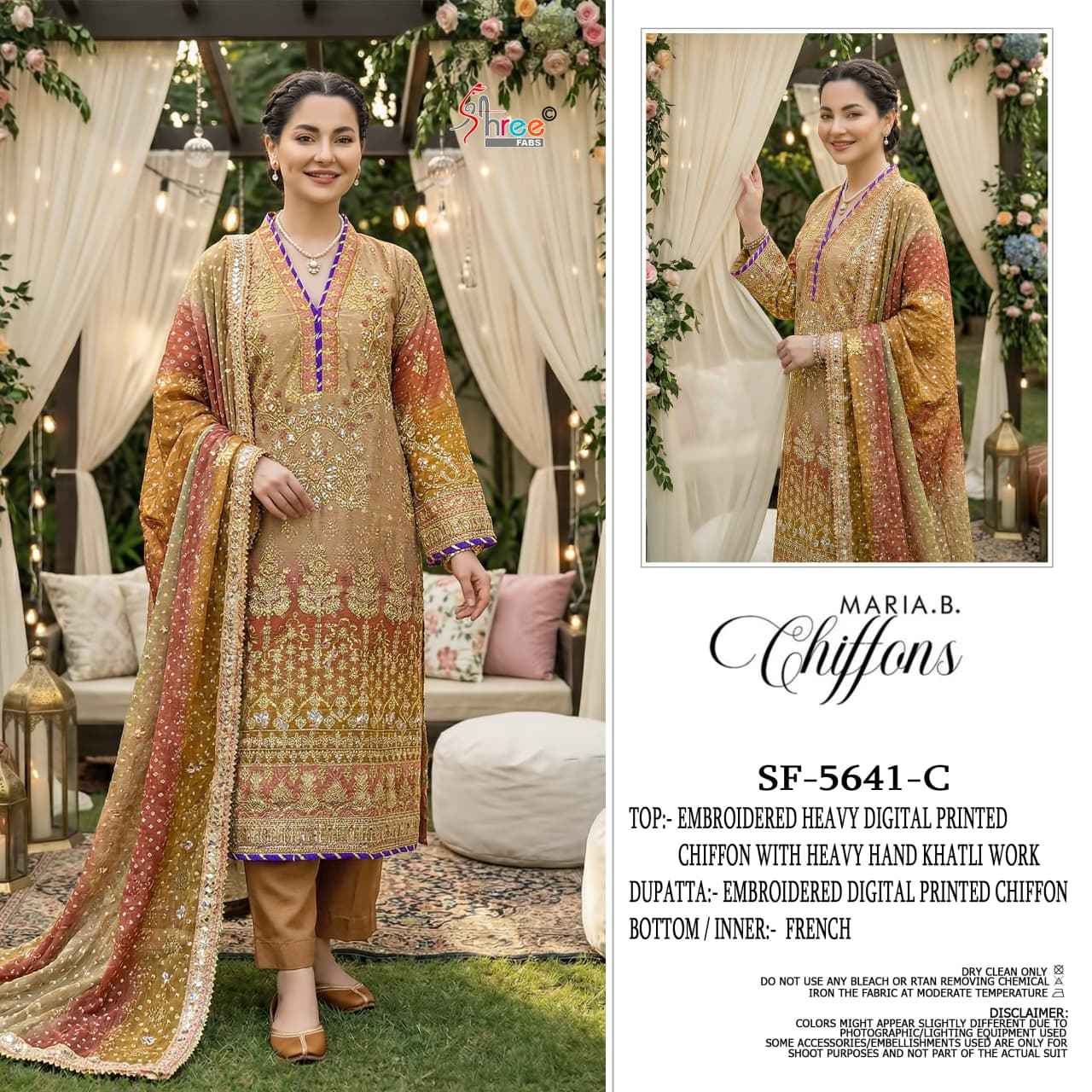 Shree Fabs SF 5641 Chiffon Dress Material 5 pcs Catalogue