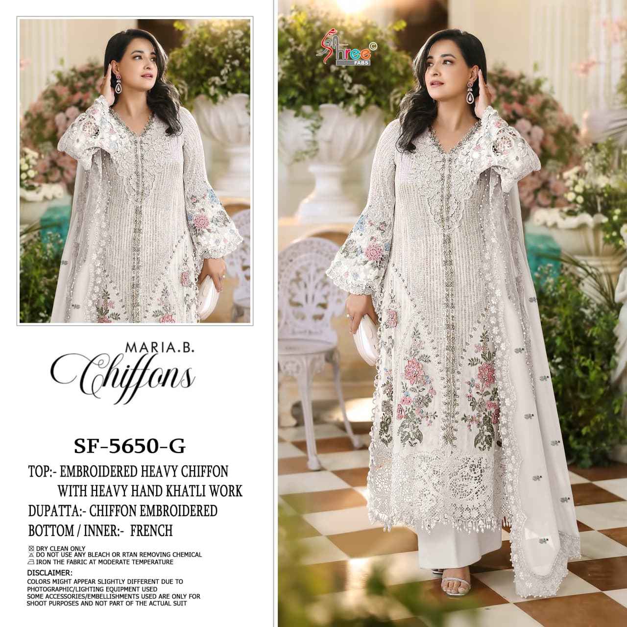 Shree Fabs SF 5650 Heavy Chiffon Dress Material 4 pcs Catalogue