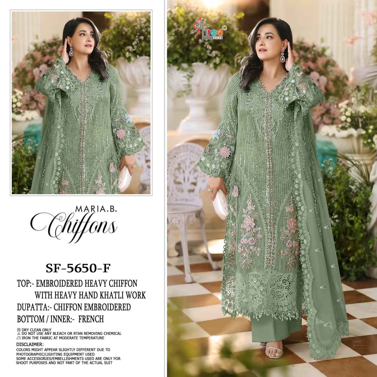 Shree Fabs SF 5650 Heavy Chiffon Dress Material 4 pcs Catalogue