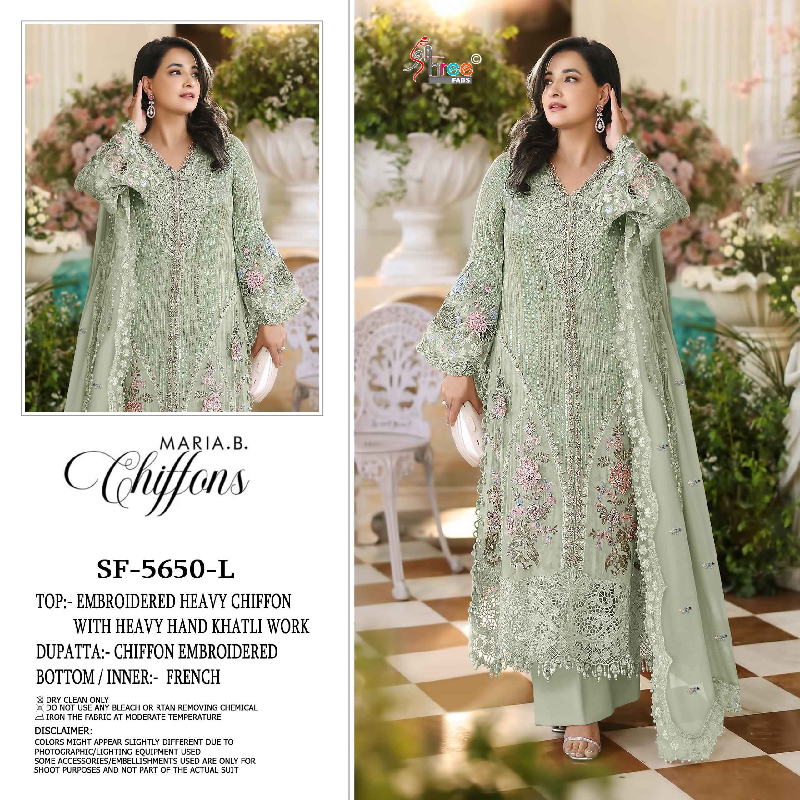 Shree Fabs SF 5650 IJKL Heavy Chiffon Dress Material 4 pcs Catalogue