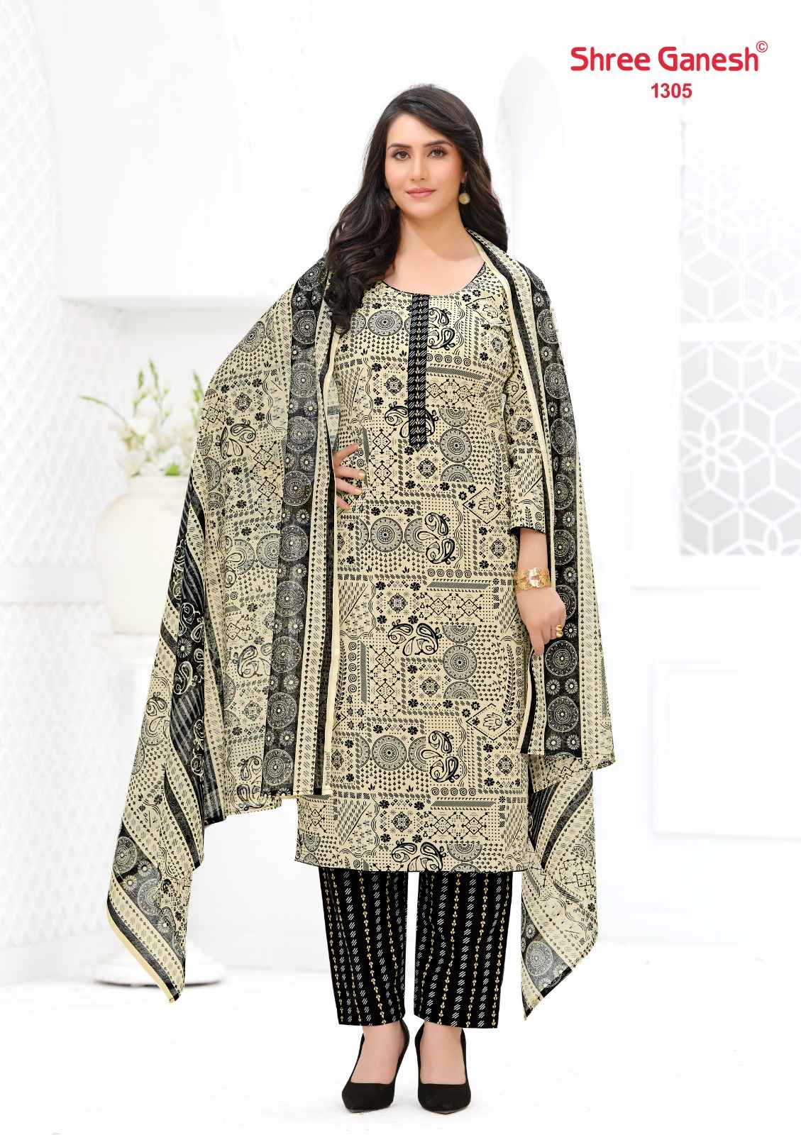Shree Ganesh Ajrak Vol 3 Readymade Cotton Dress 12 pcs Catalogue