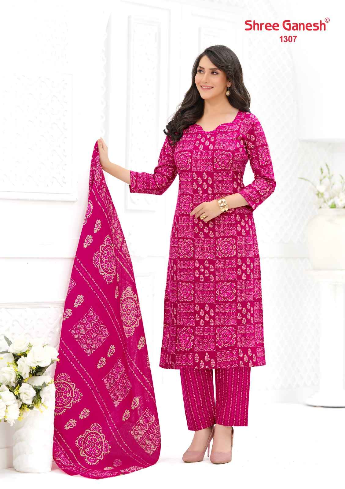Shree Ganesh Ajrak Vol 3 Readymade Cotton Dress 12 pcs Catalogue