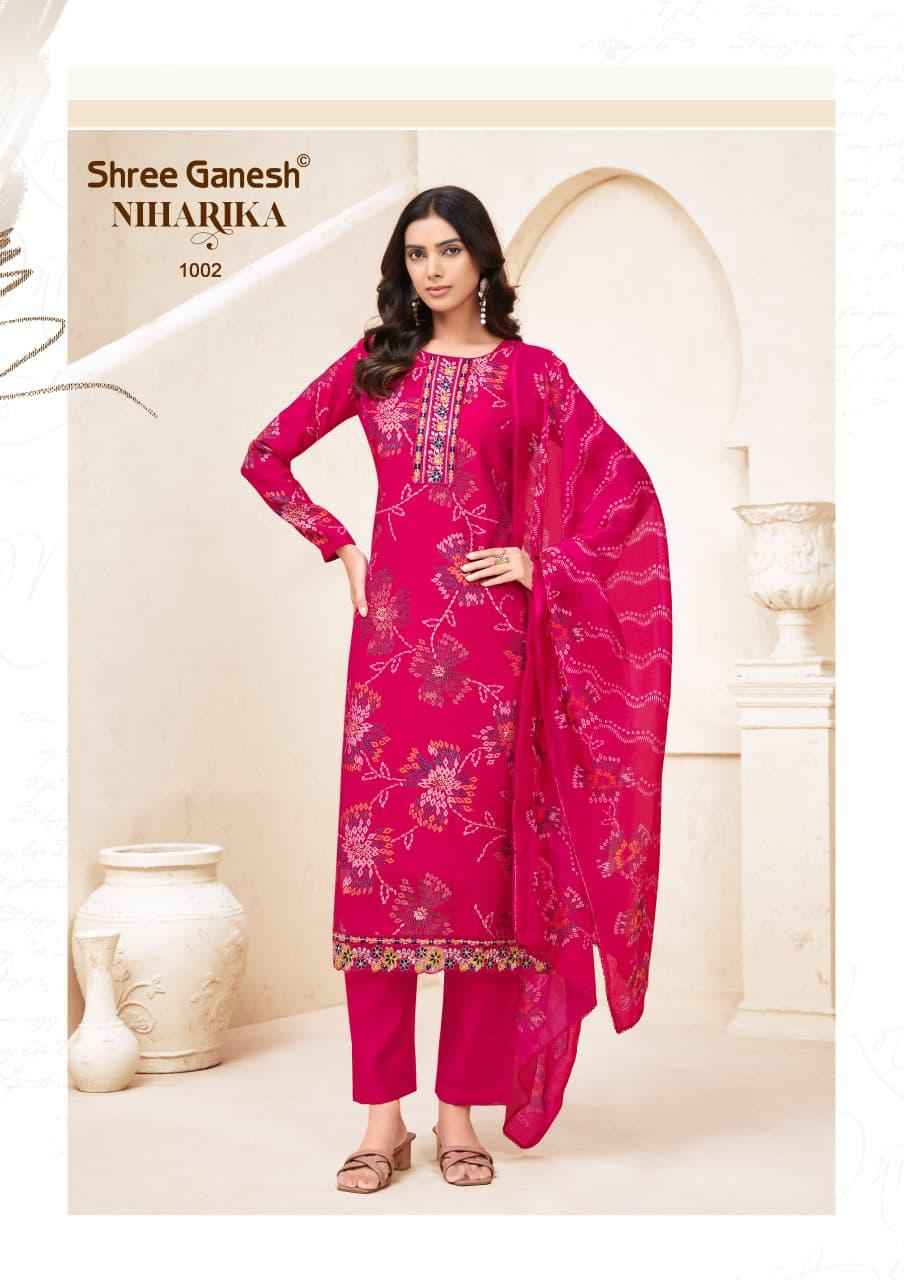Shree Ganesh Niharika Vol 1 Readymade Mal Chanderi Dress 10 pcs catalog