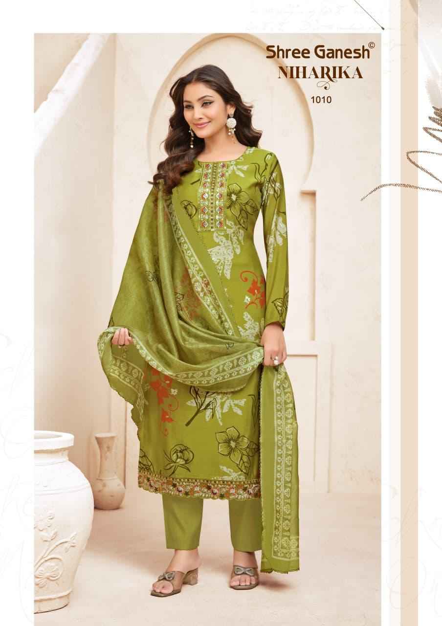 Shree Ganesh Niharika Vol 1 Readymade Mal Chanderi Dress 10 pcs catalog