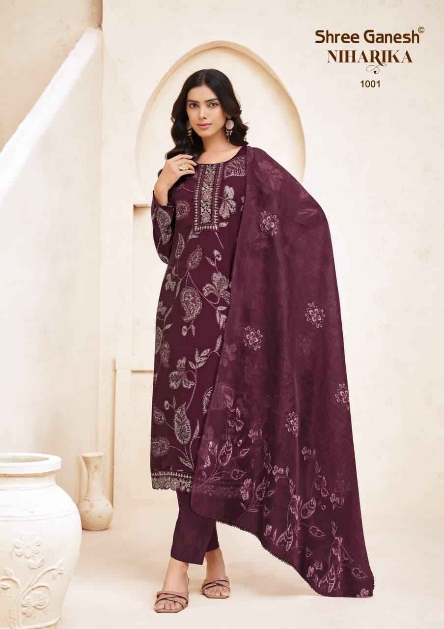 Shree Ganesh Niharika Vol 1 Readymade Mal Chanderi Dress 10 pcs catalog