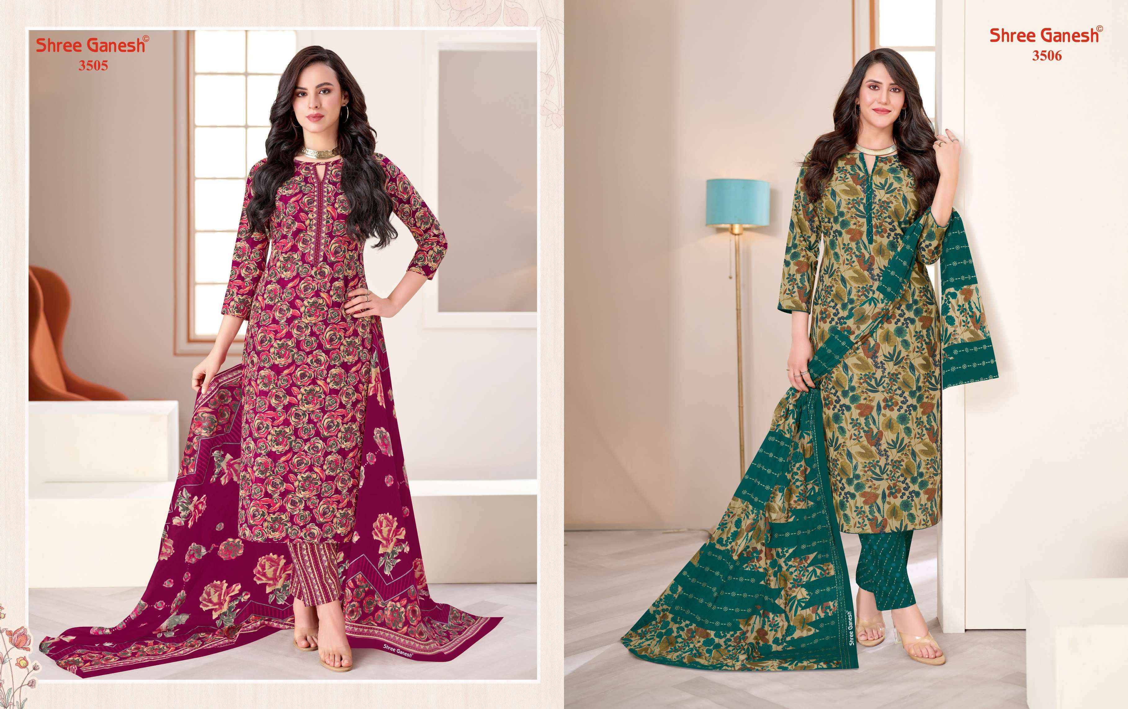 Shree Ganesh Samaiyra Vol 25 Cotton Dress Material 18 pcs catalog