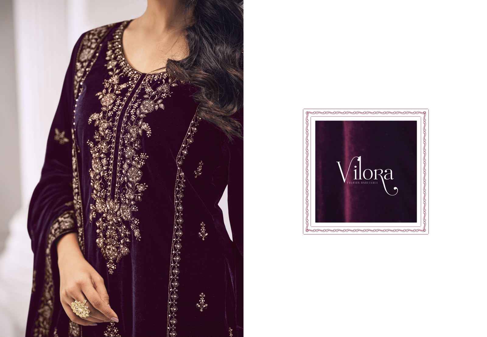 Simar Vilora Velvet Dress Material 4 pcs Catalogue