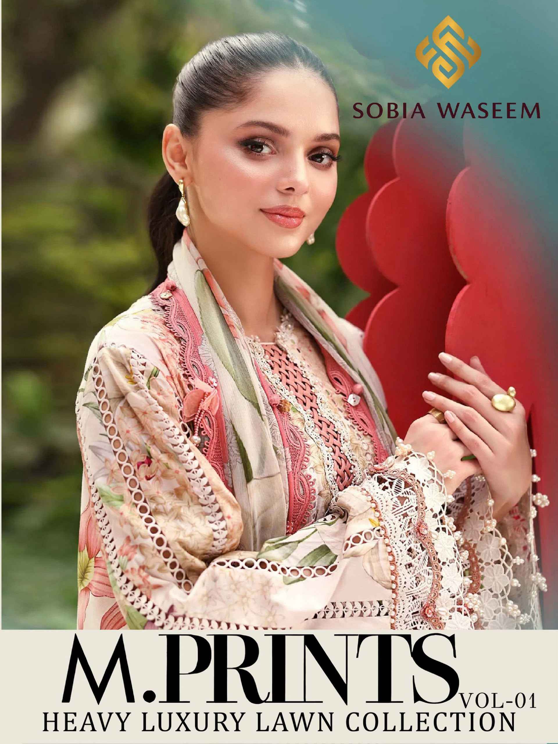 Sobia Waseem M Print Vol 1 Lawn Cotton Dress Material 6 pcs Catalogue