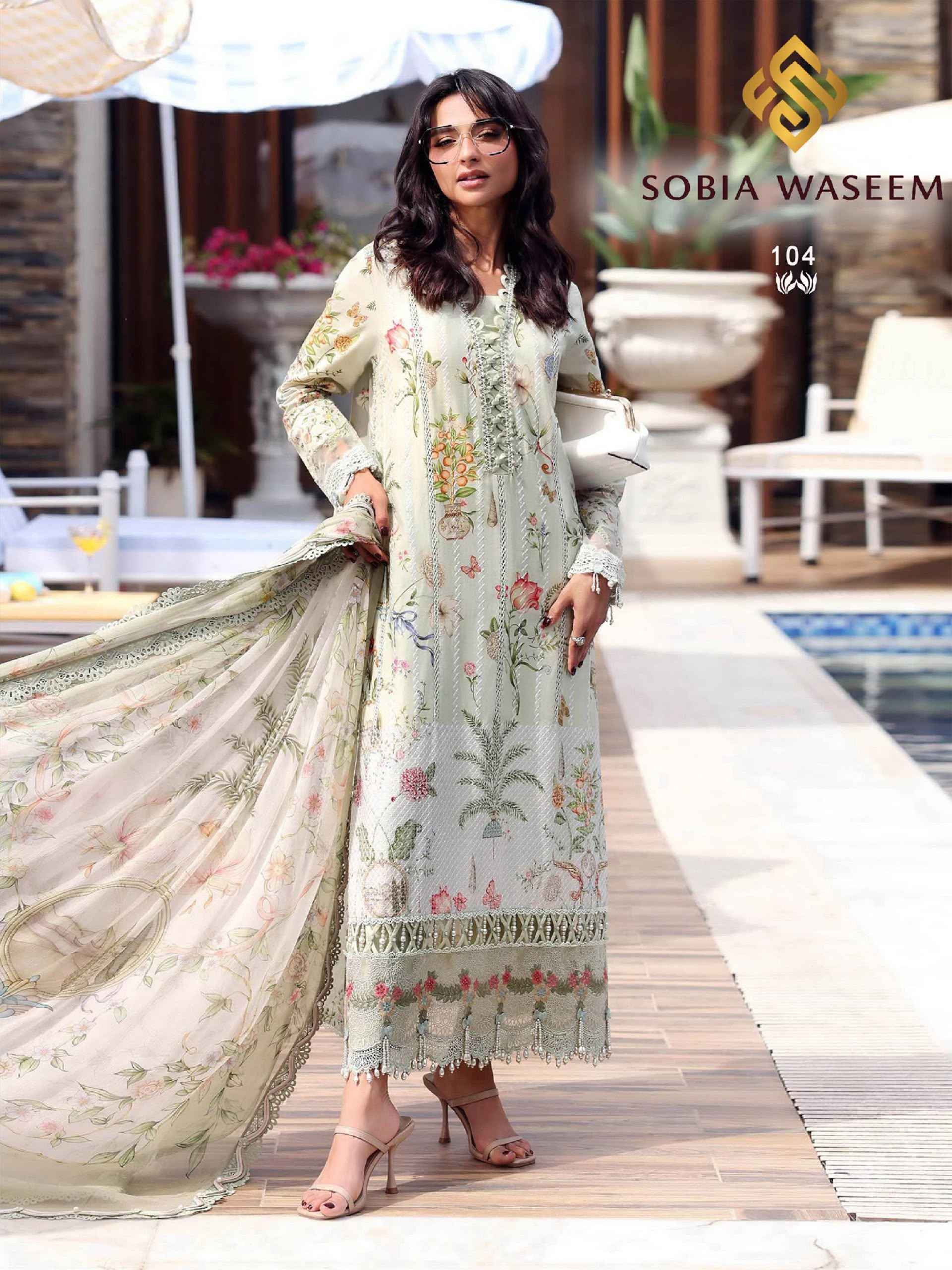 Sobia Waseem M Print Vol 1 Lawn Cotton Dress Material 6 pcs Catalogue
