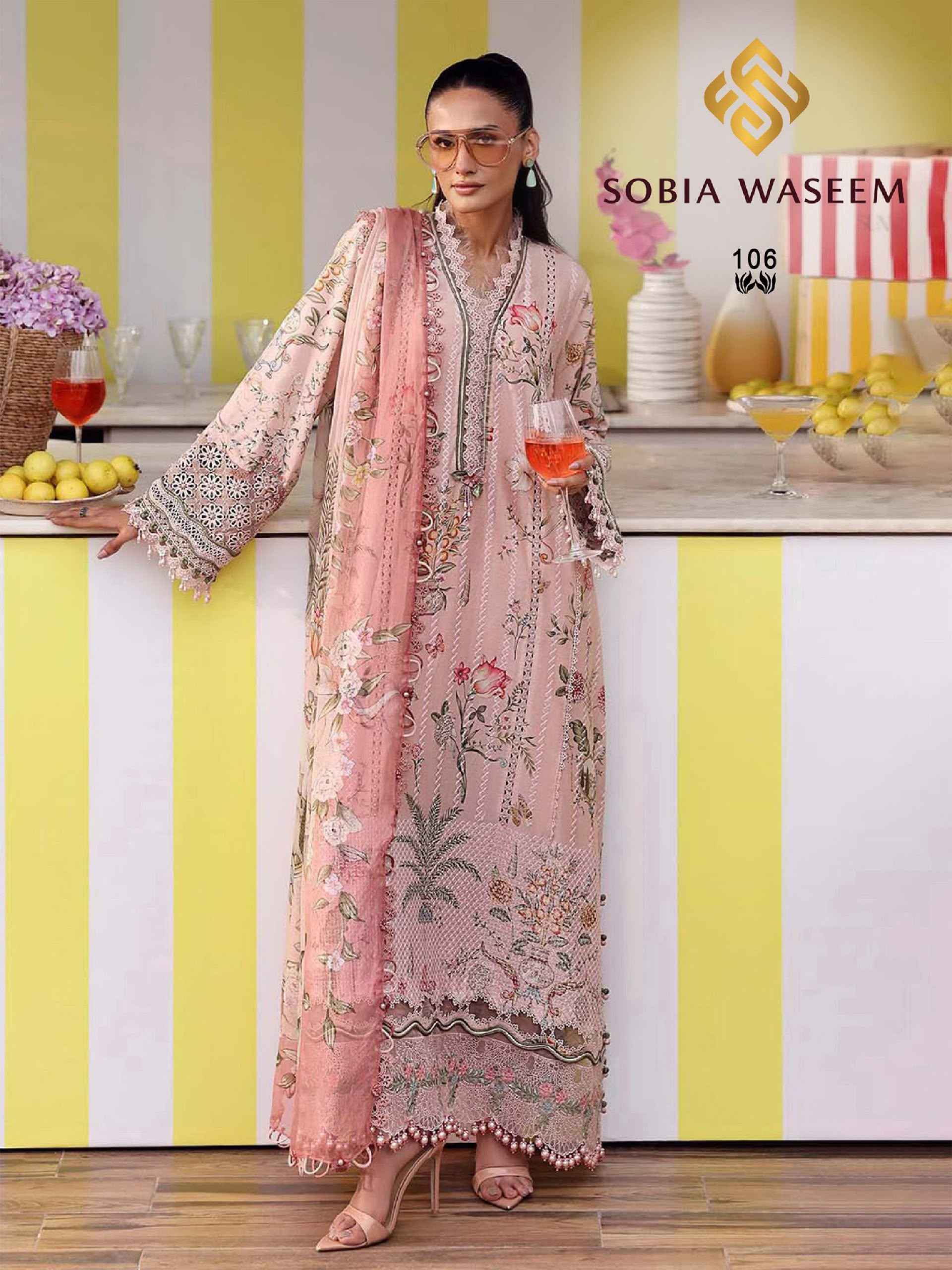 Sobia Waseem M Print Vol 1 Lawn Cotton Dress Material 6 pcs Catalogue