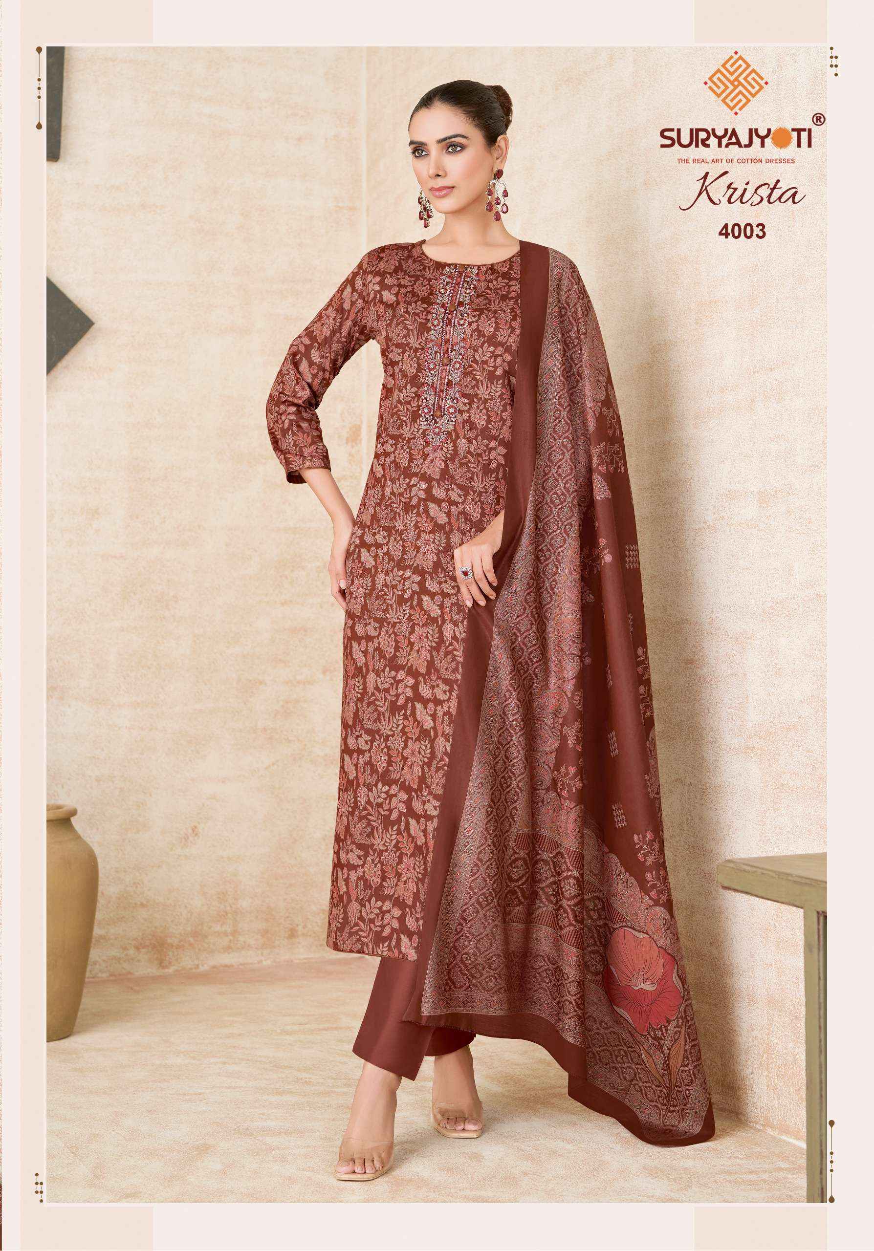 Suryajyoti Krista Vol 4 Jam Satin Dress Material 6 pcs Catalogue