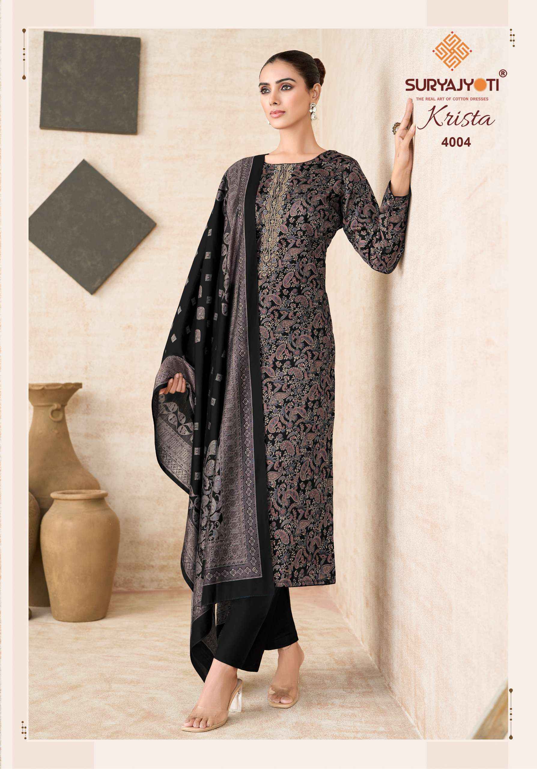 Suryajyoti Krista Vol 4 Jam Satin Dress Material 6 pcs Catalogue