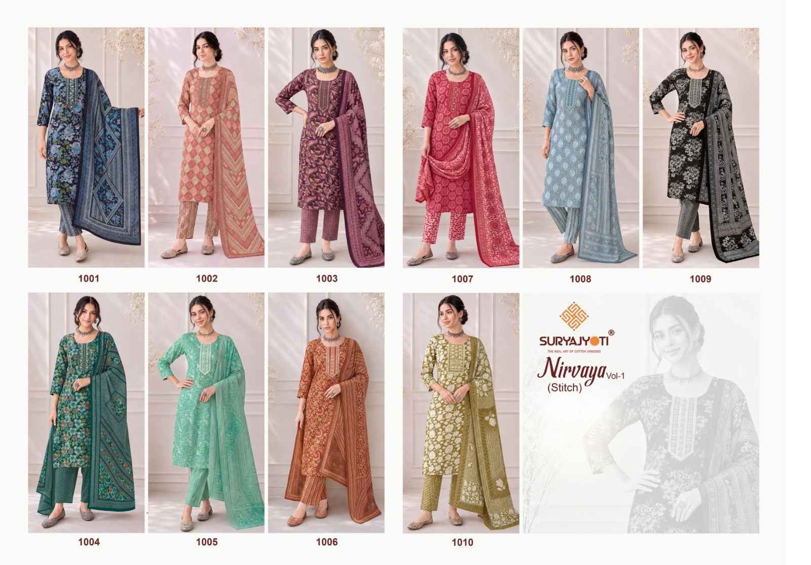 Suryajyoti Nirvaya Vol 1 Readymade Rayon Dress 10 pcs Catalogue