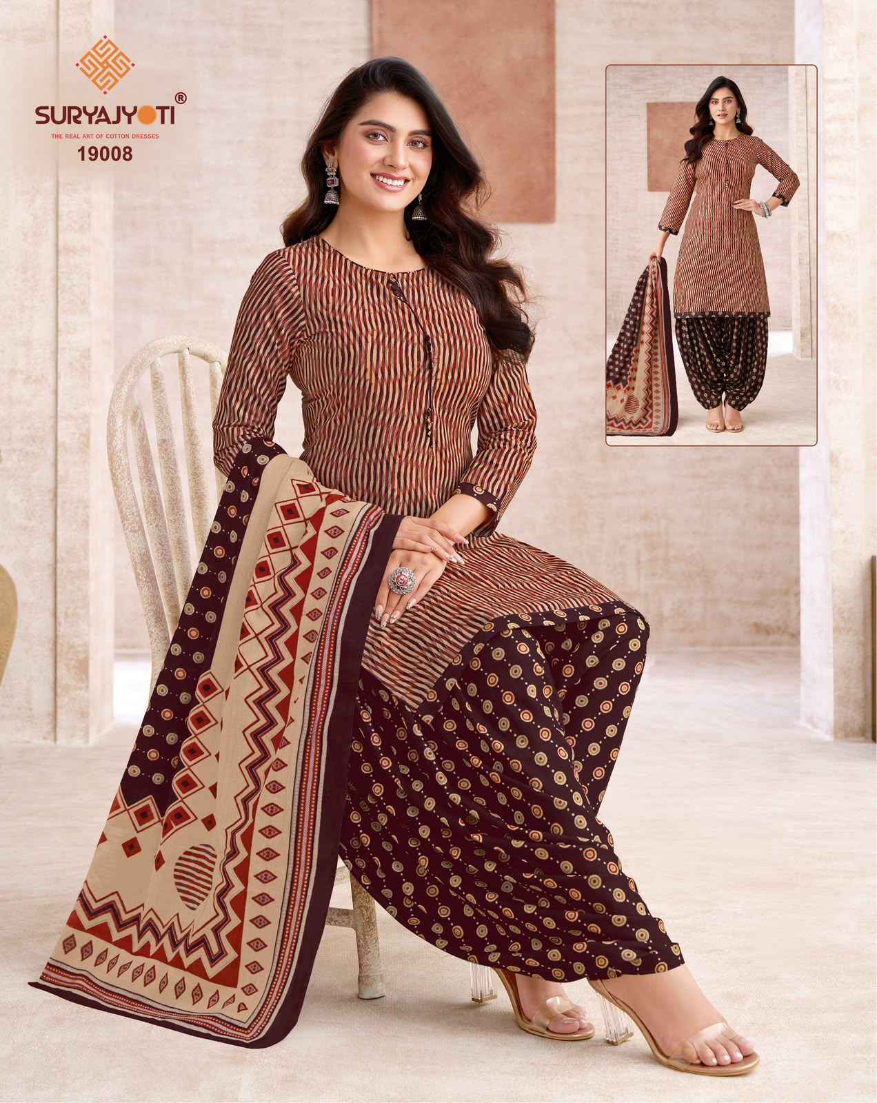 Suryajyoti Trendy Patiyala Vol 19 Cotton Dress Material 20 pcs Catalogue