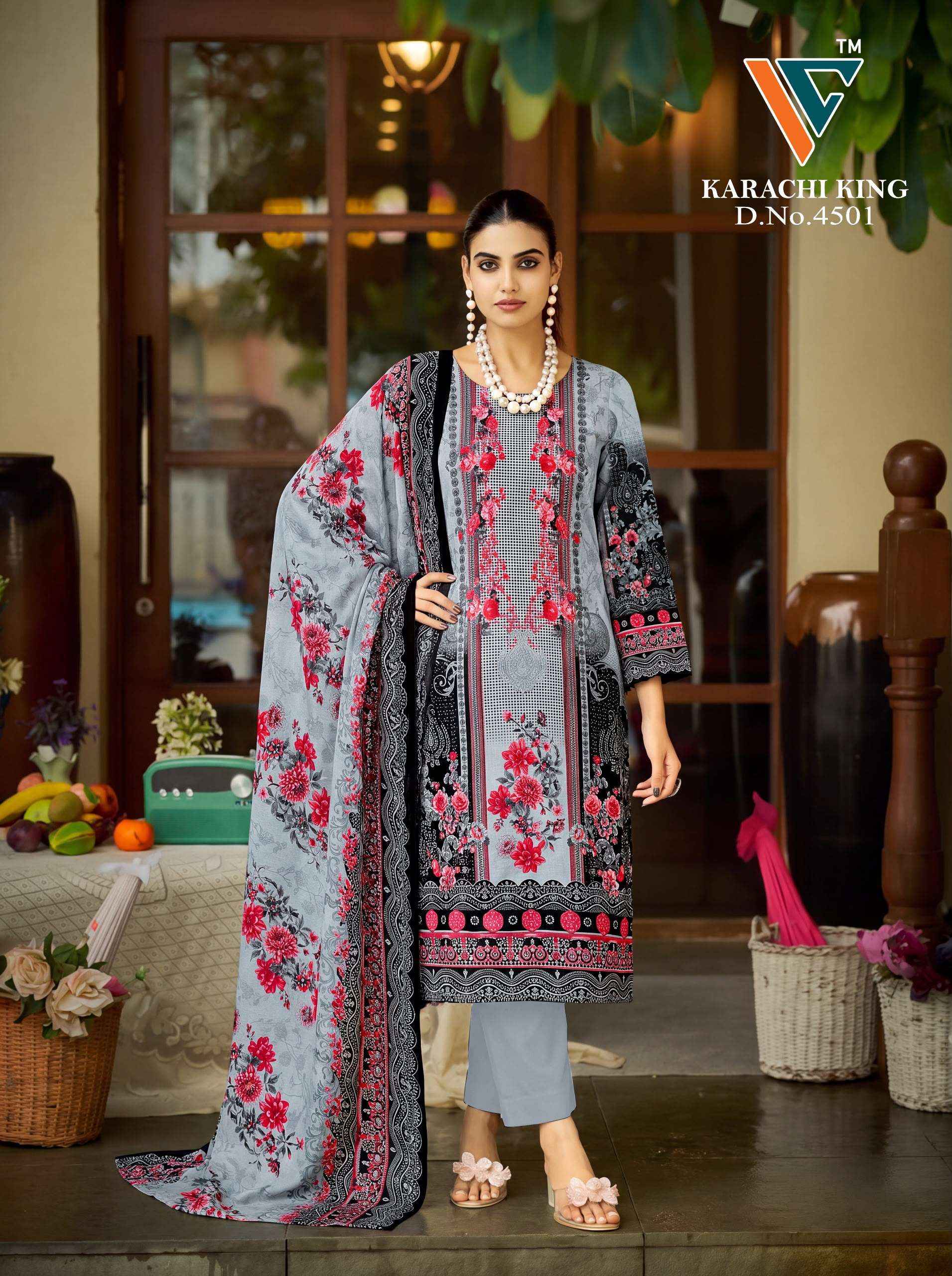 Vandana Creation Karachi King Vol 45 Cotton Dress Material 8 pcs Catalogue
