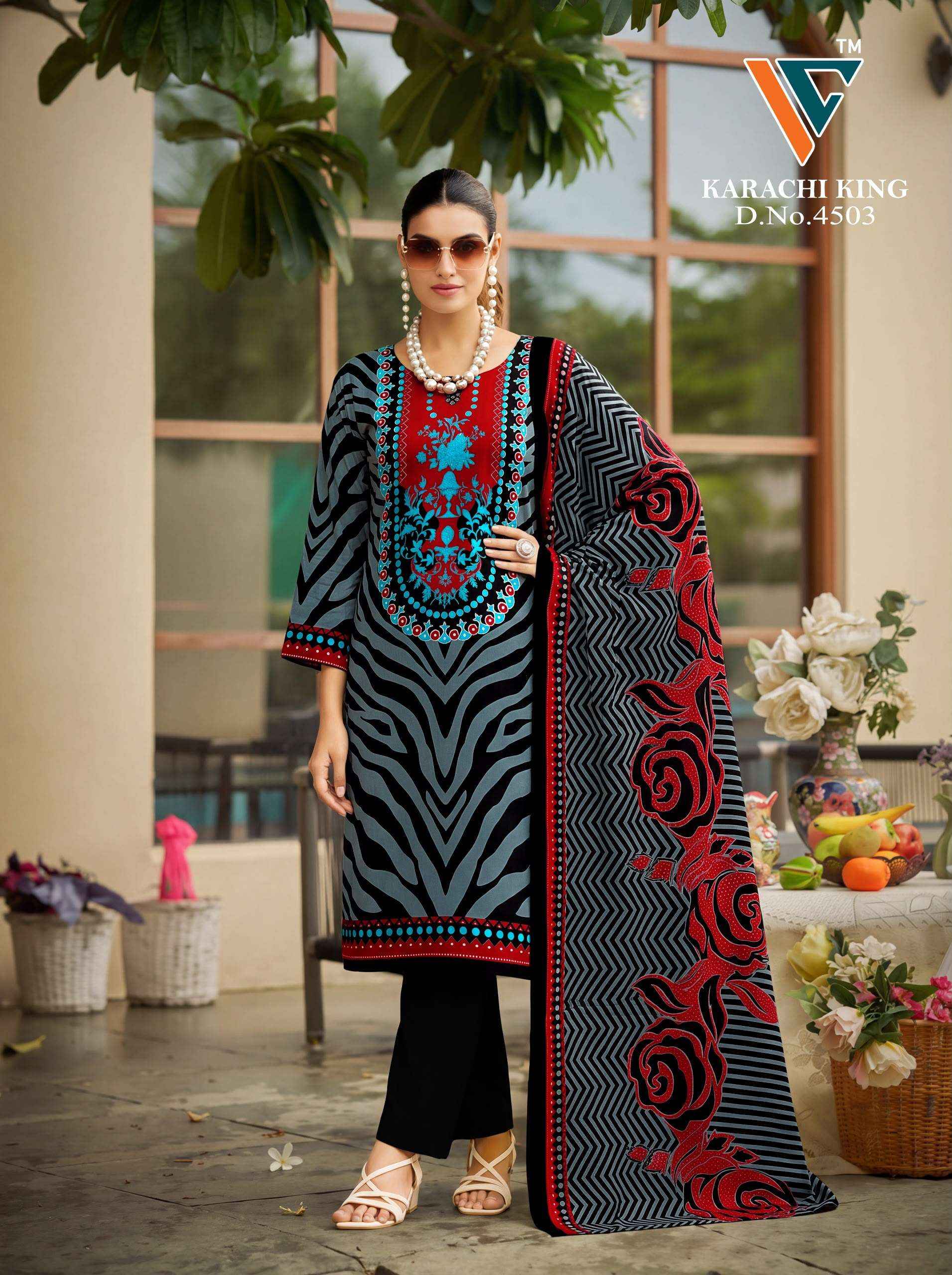 Vandana Creation Karachi King Vol 45 Cotton Dress Material 8 pcs Catalogue