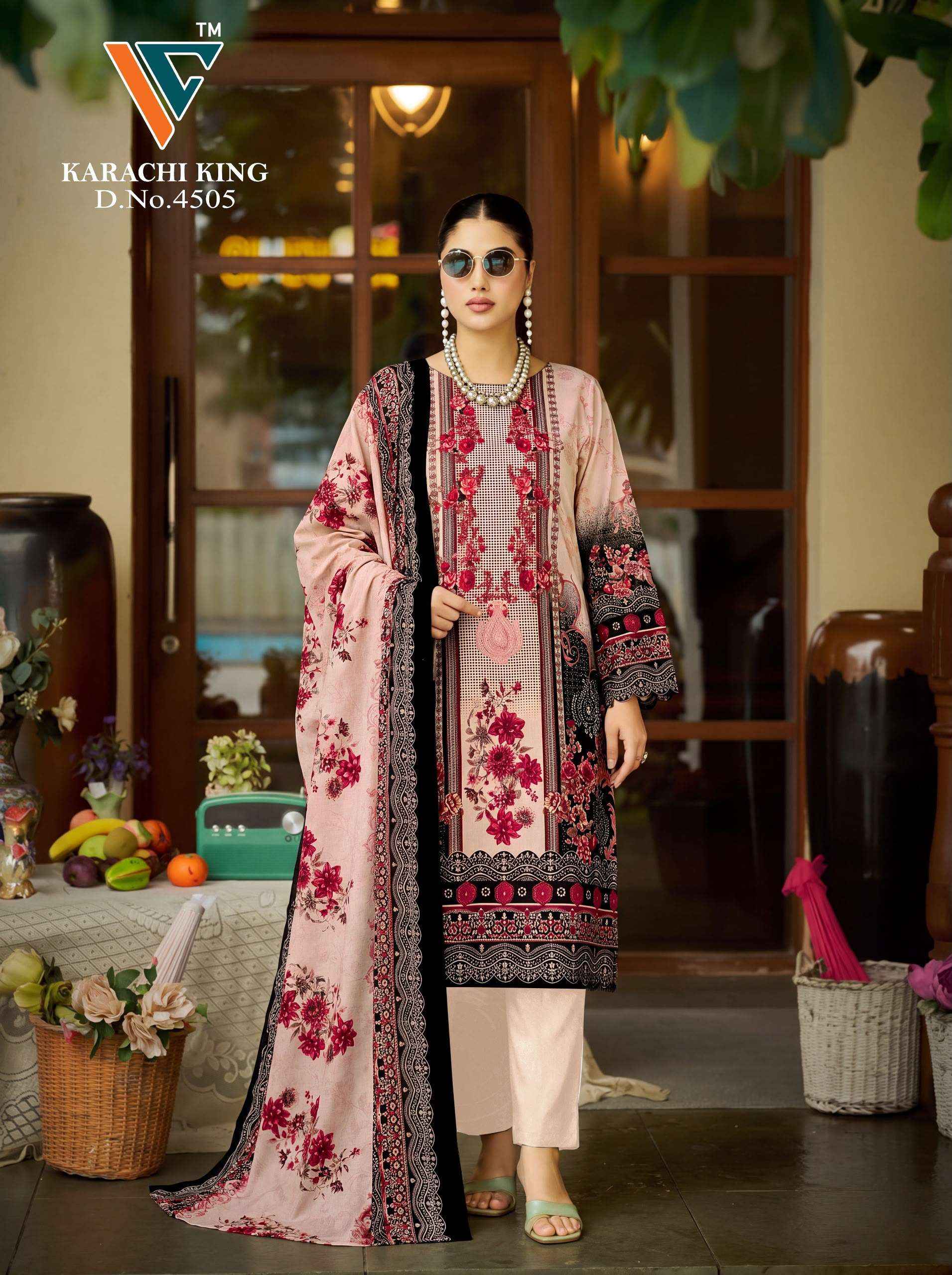 Vandana Creation Karachi King Vol 45 Cotton Dress Material 8 pcs Catalogue