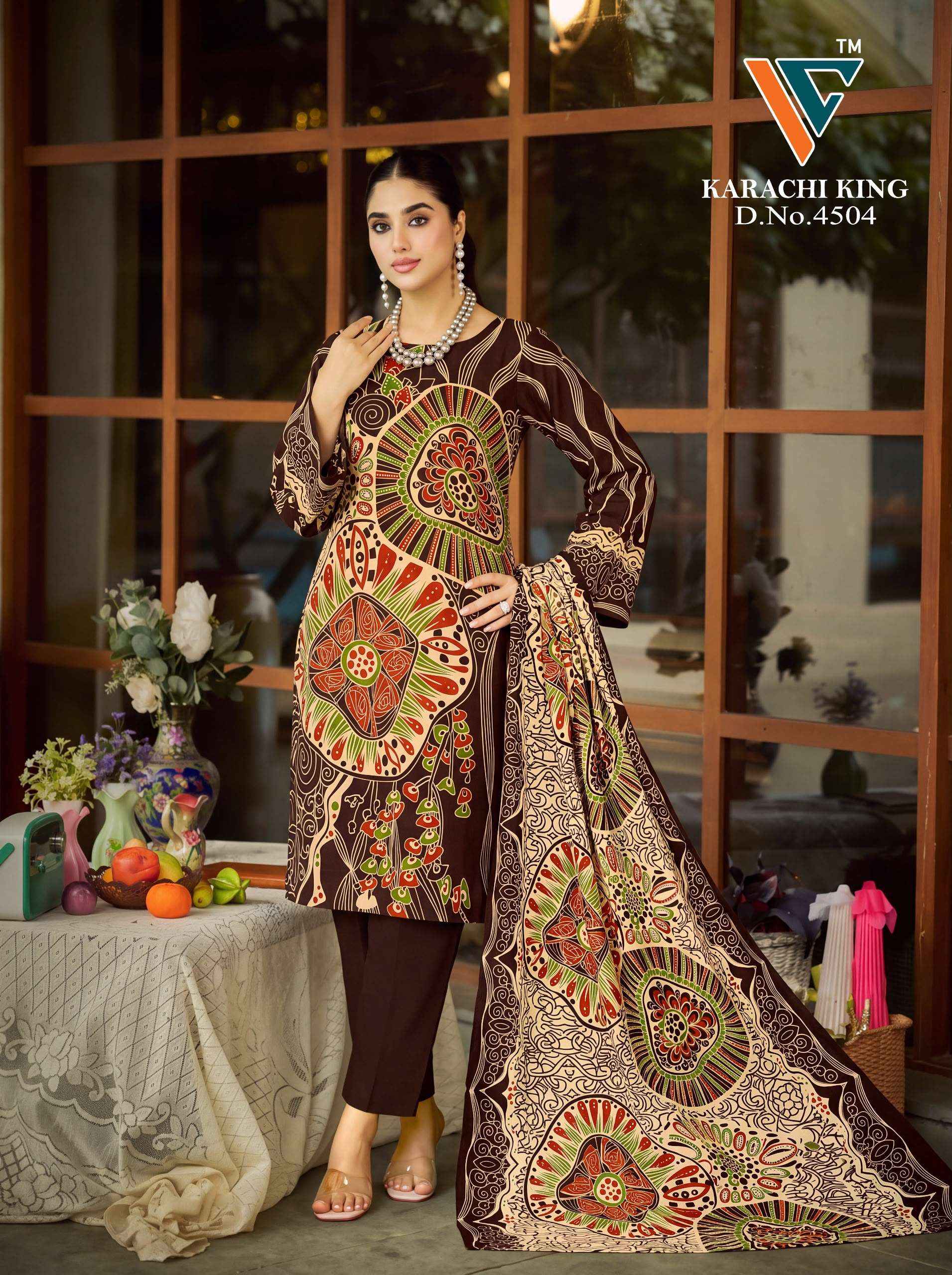 Vandana Creation Karachi King Vol 45 Cotton Dress Material 8 pcs Catalogue