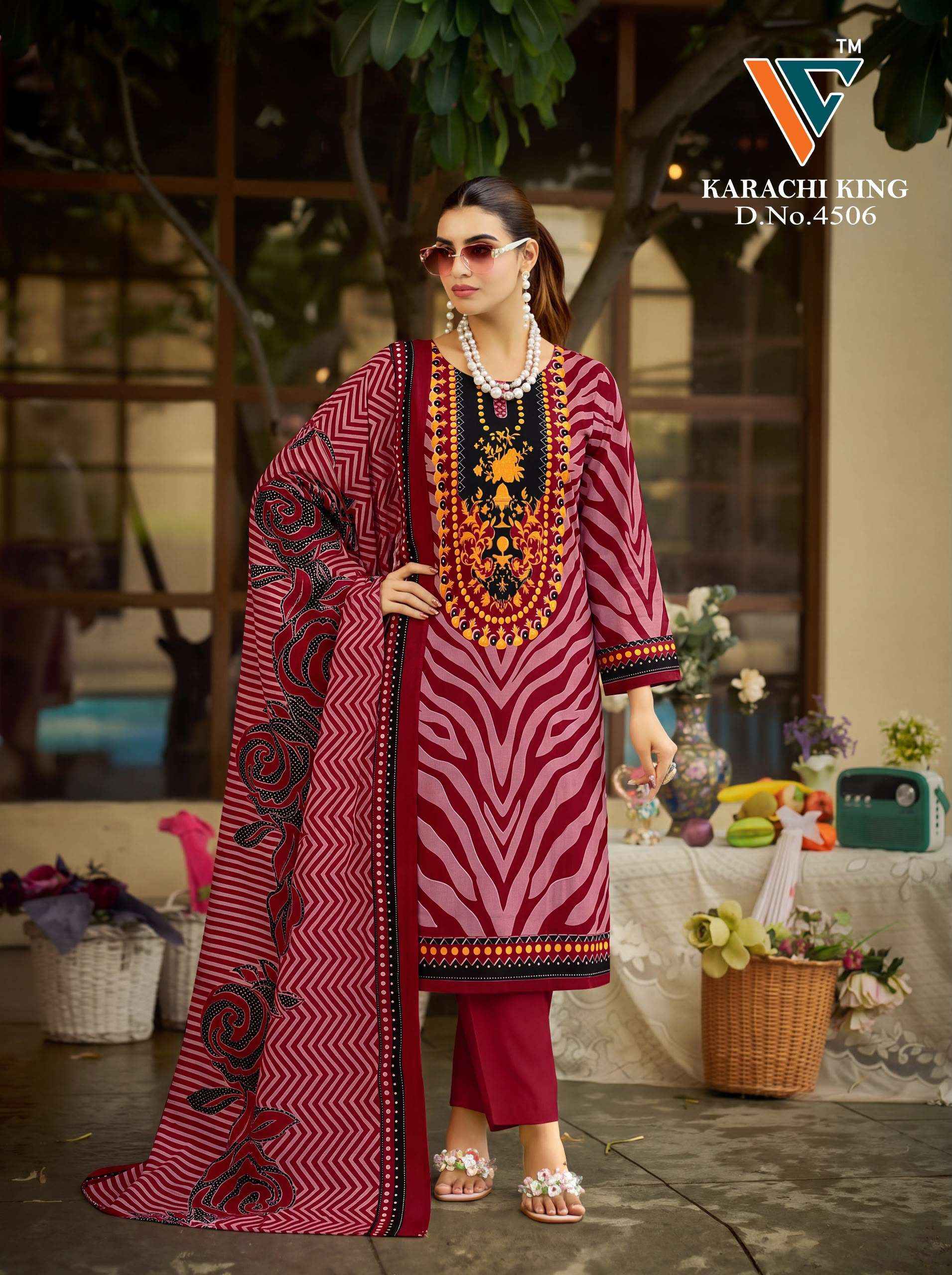 Vandana Creation Karachi King Vol 45 Cotton Dress Material 8 pcs Catalogue