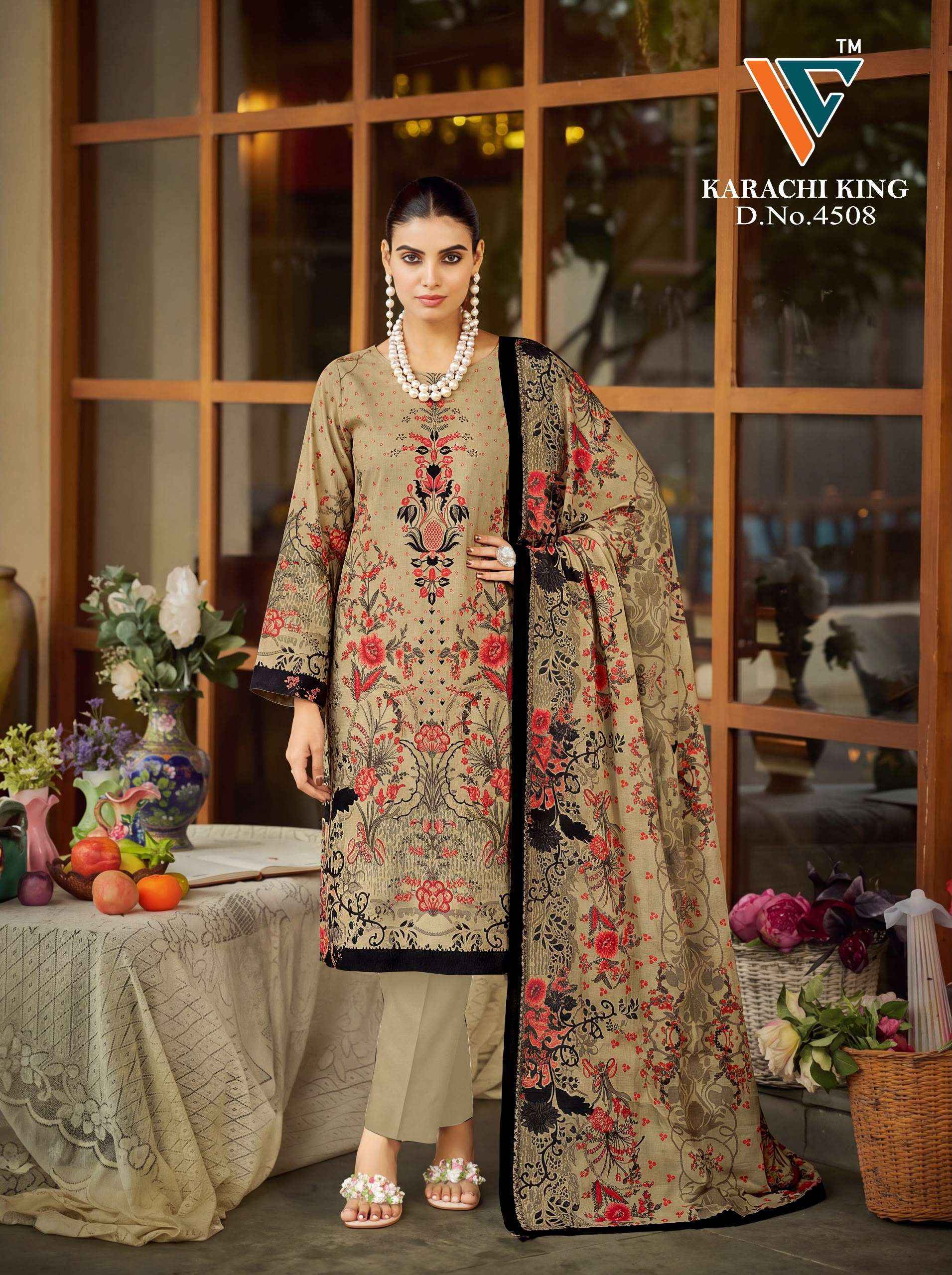 Vandana Creation Karachi King Vol 45 Cotton Dress Material 8 pcs Catalogue