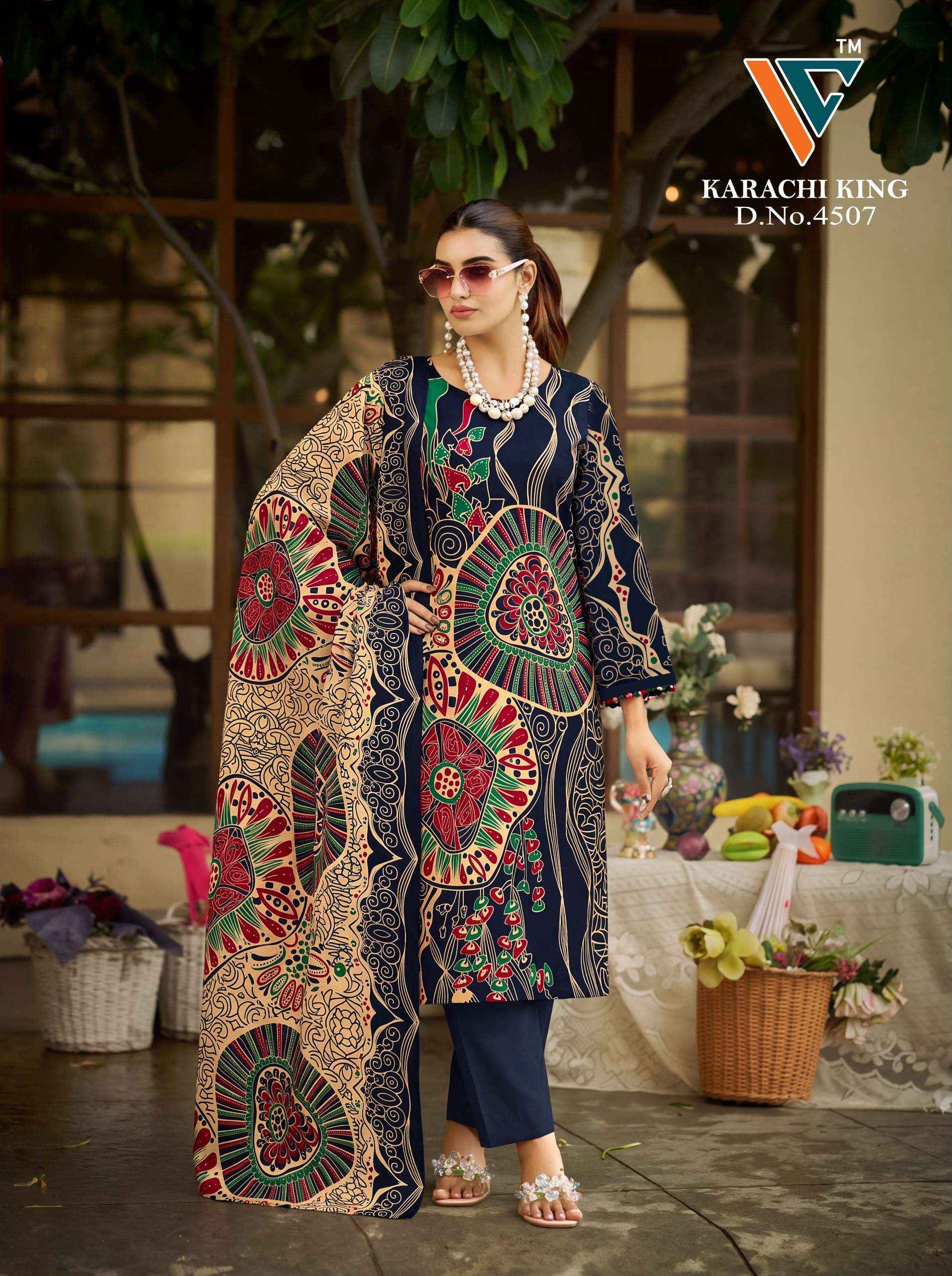Vandana Creation Karachi King Vol 45 Cotton Dress Material 8 pcs Catalogue