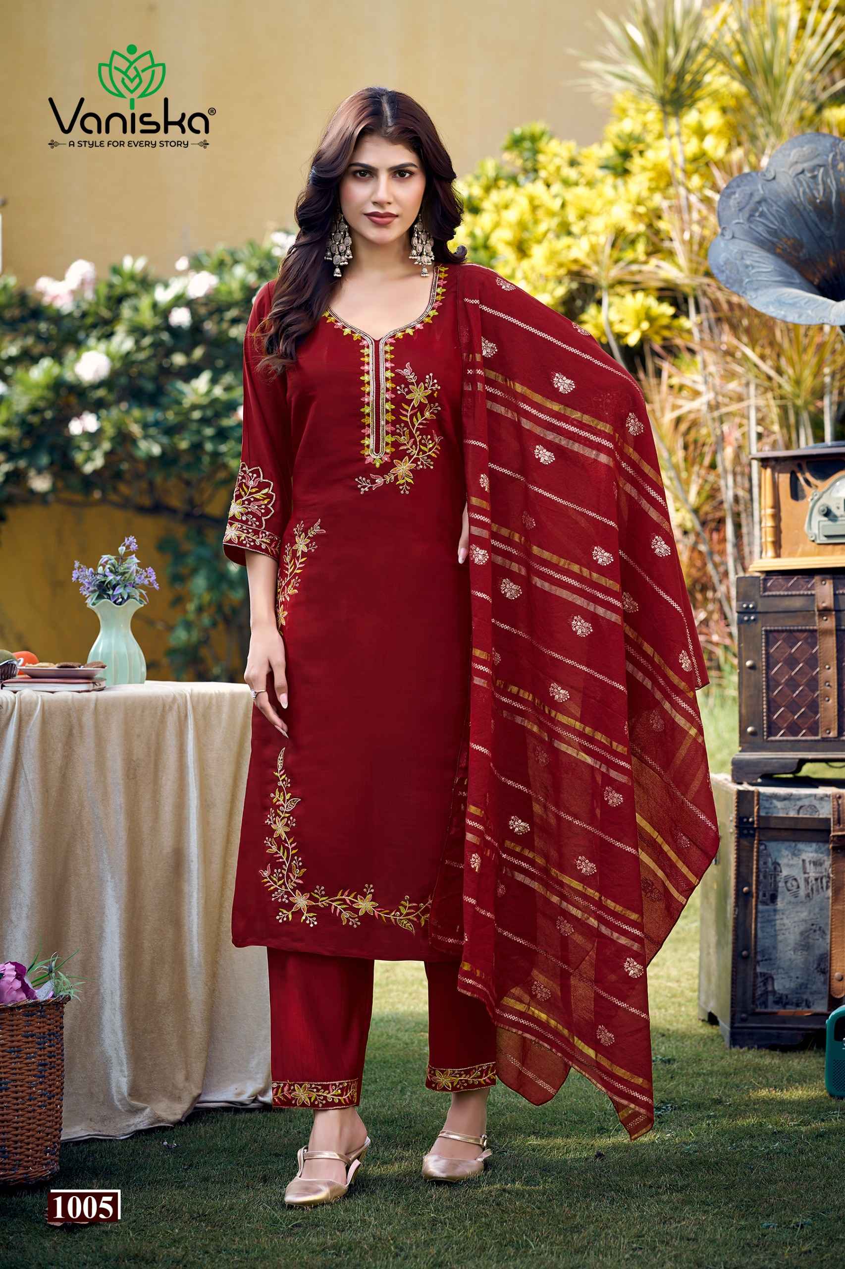 Vaniska Fashion Gulzar Chanderi Silk Kurti Combo 6 pcs Catalogue
