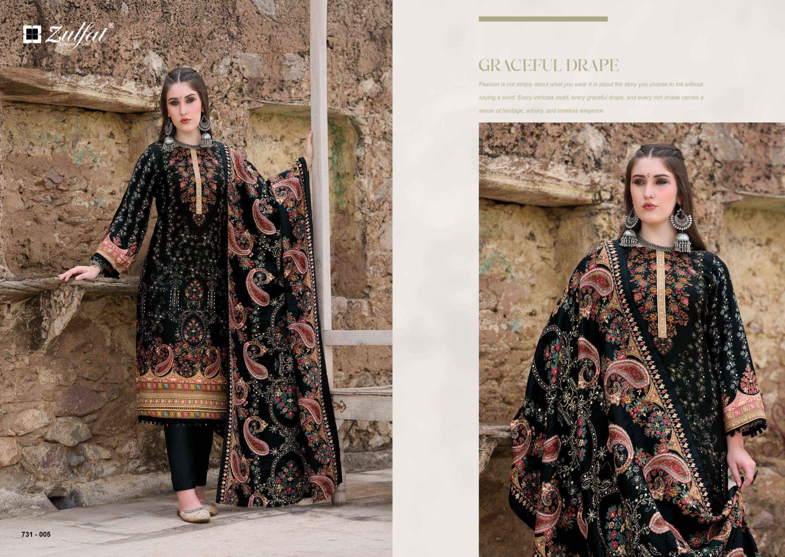 Zulfat Gulnoor Woollen Pashmina Dress Material 6 pcs Catalogue