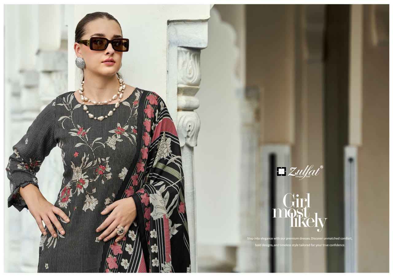 Zulfat Kohinoor Woollen Pashmina Dress Material 6 pcs Catalogue