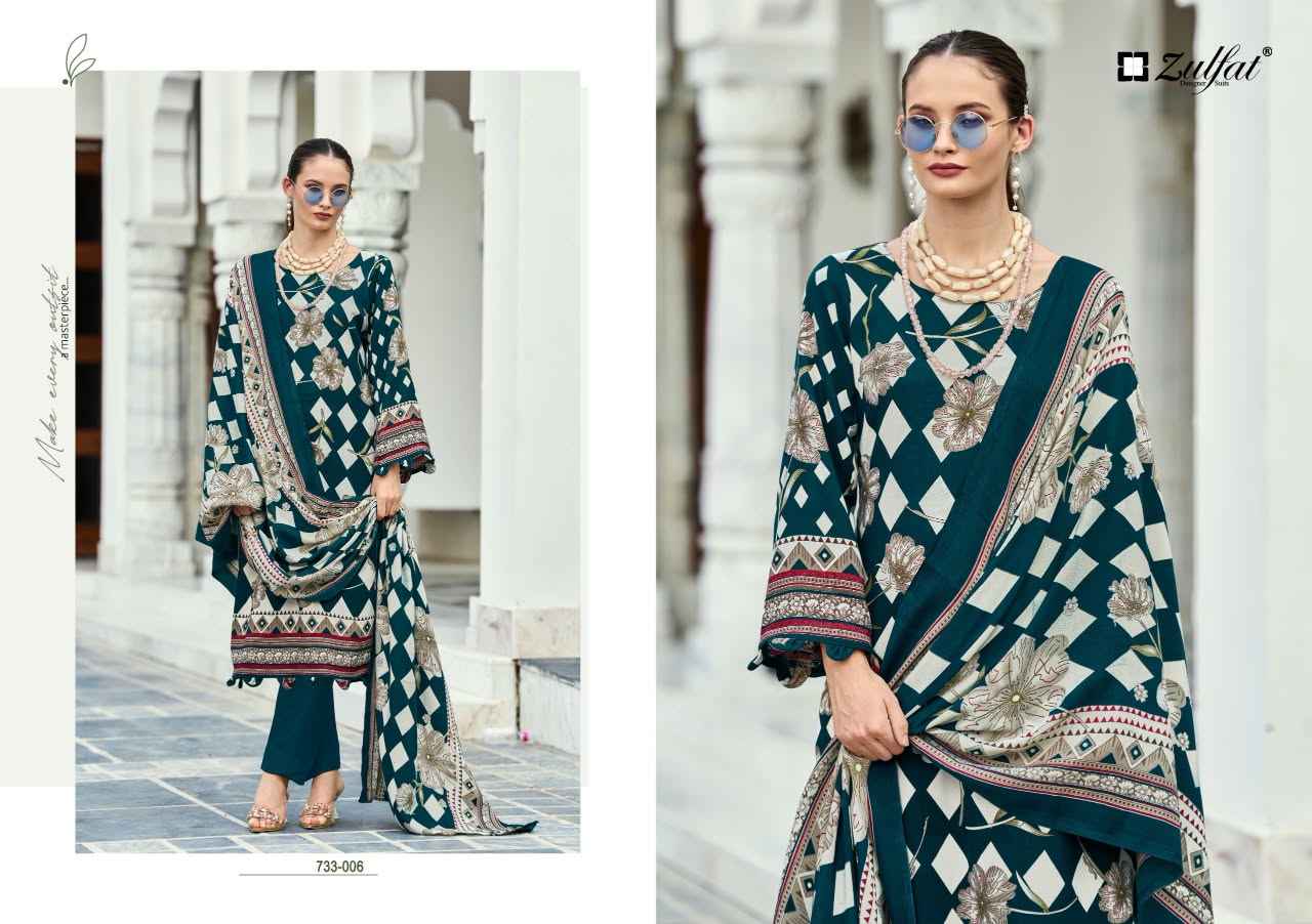 Zulfat Kohinoor Woollen Pashmina Dress Material 6 pcs Catalogue